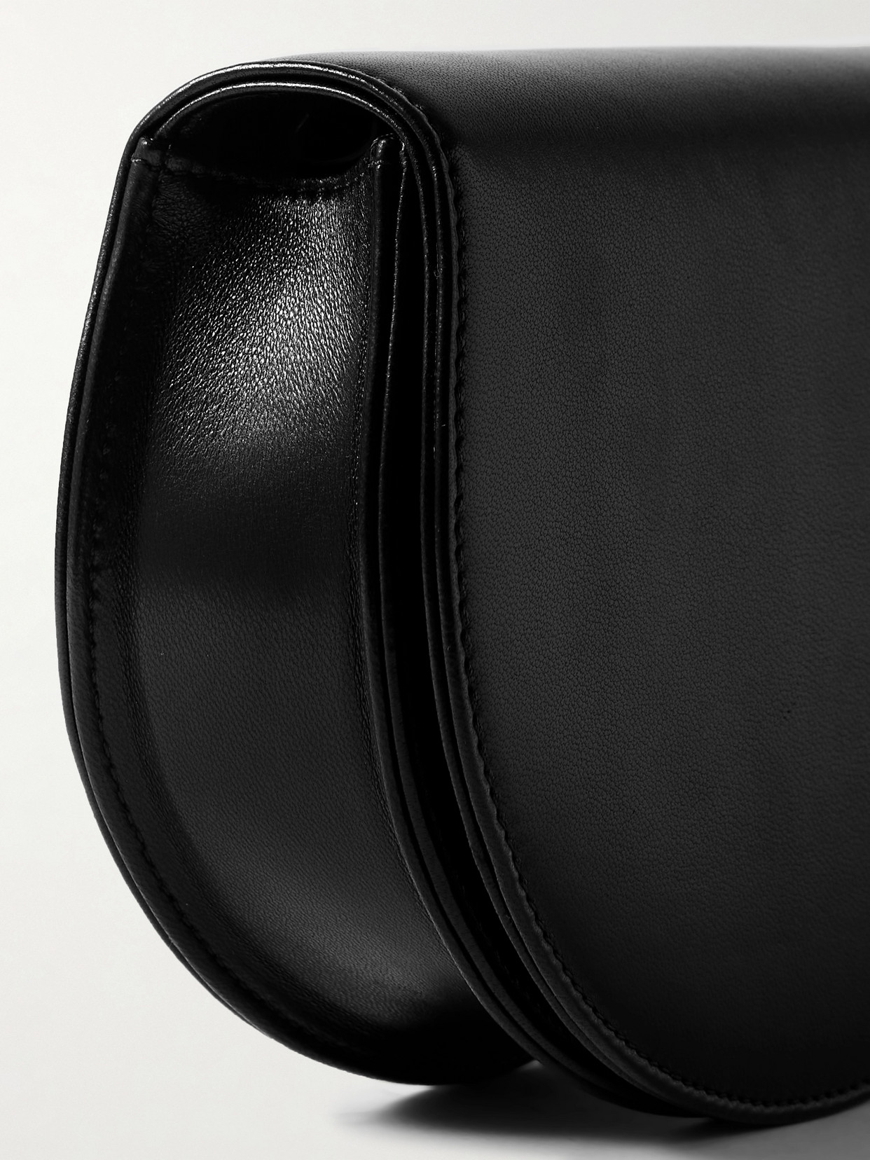The Row Mini Canteen Leather Shoulder Bag In Black