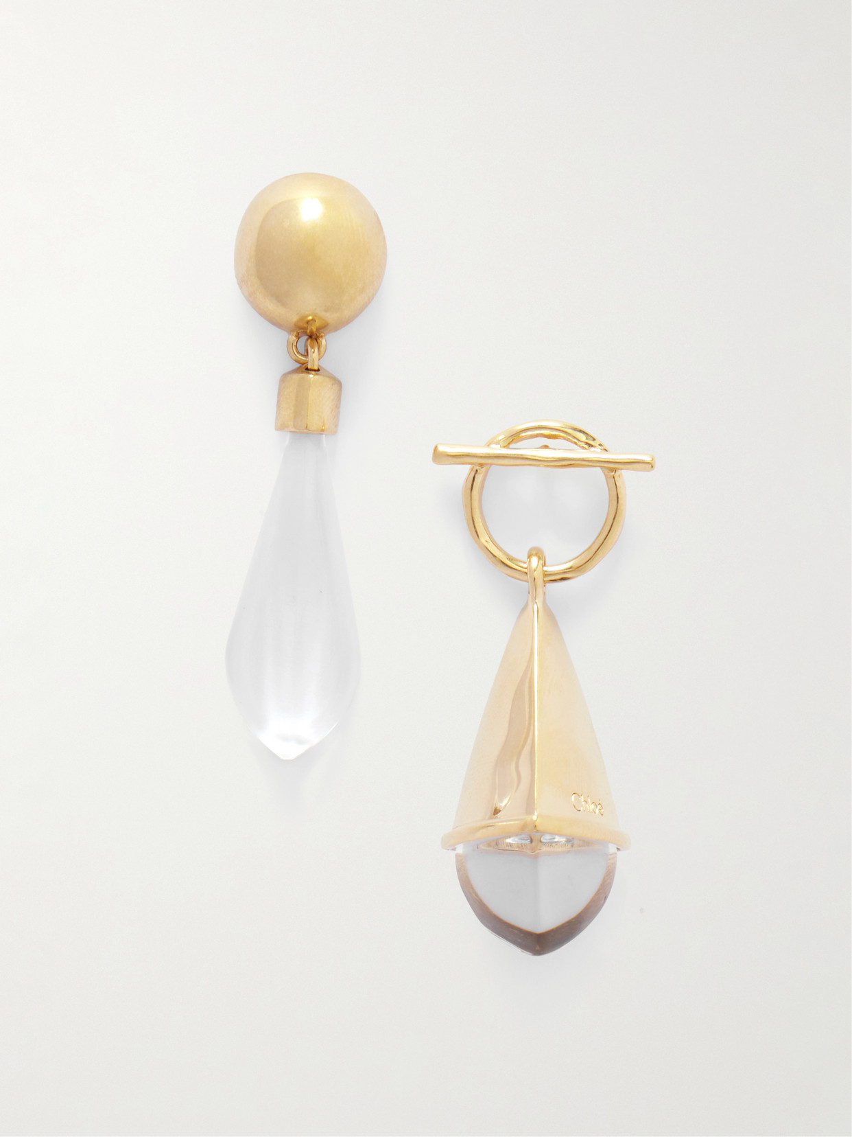 Chloé Gold-tone And Resin Earrings In Gold