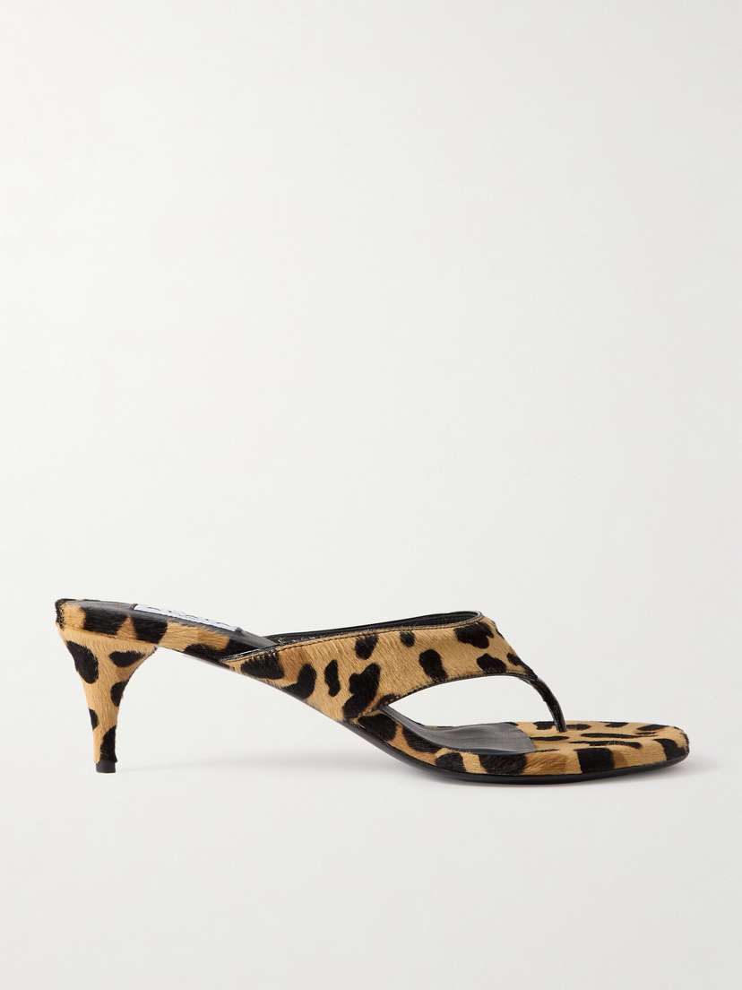 Alaïa Tong 55 Leopard-print Calf Hair Sandals