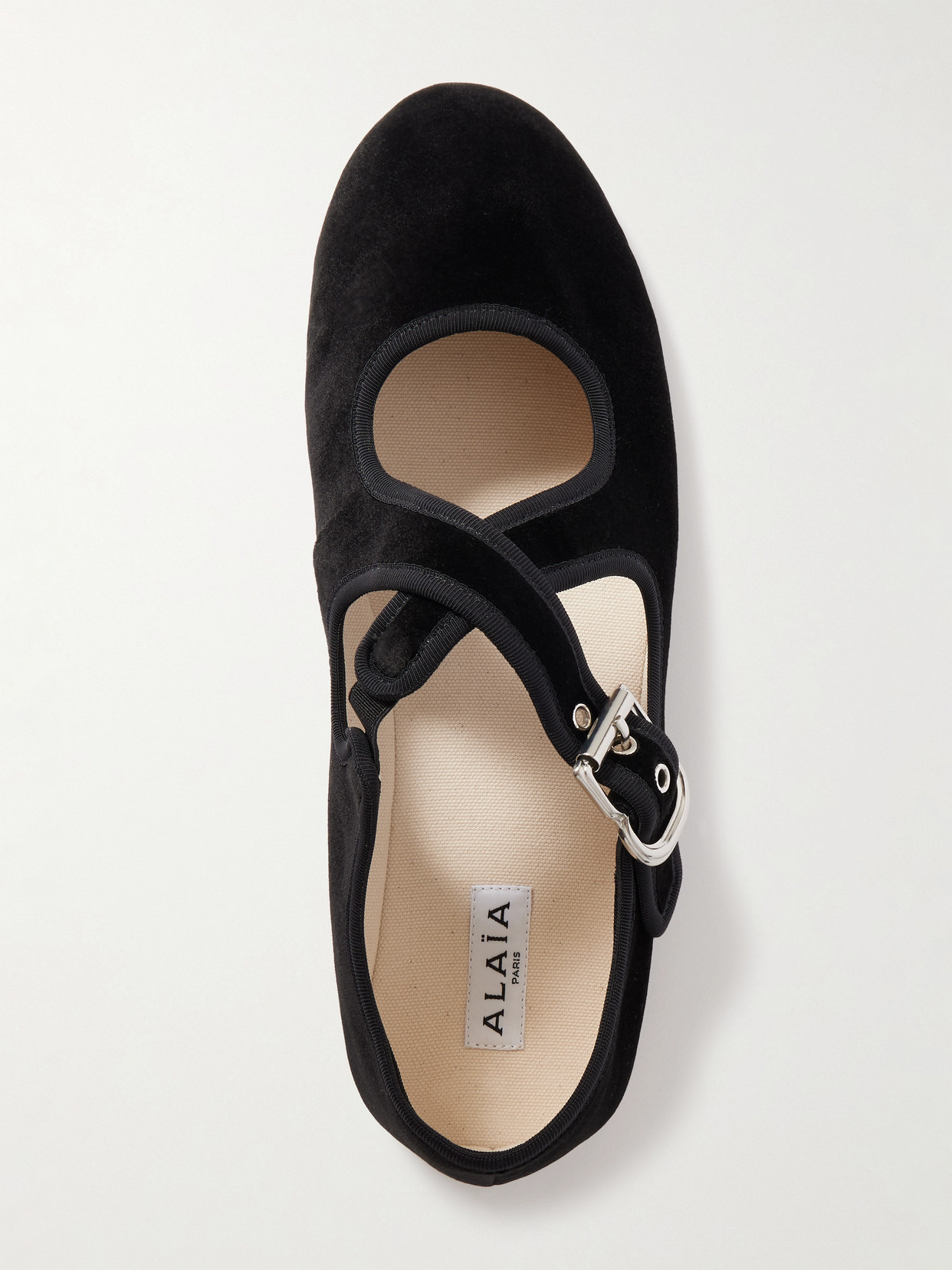 Alaïa Criss Cross Velvet Ballet Flats