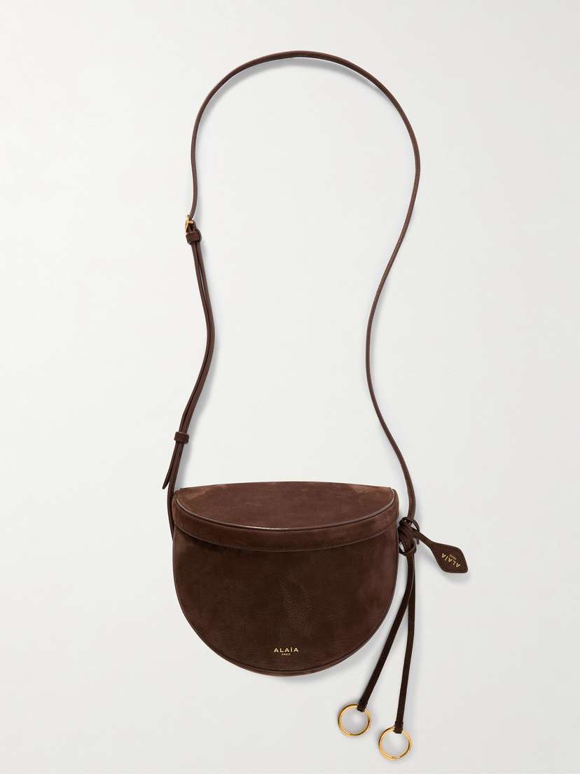 Alaïa Le Click Leather-trimmed Nubuck Shoulder Bag