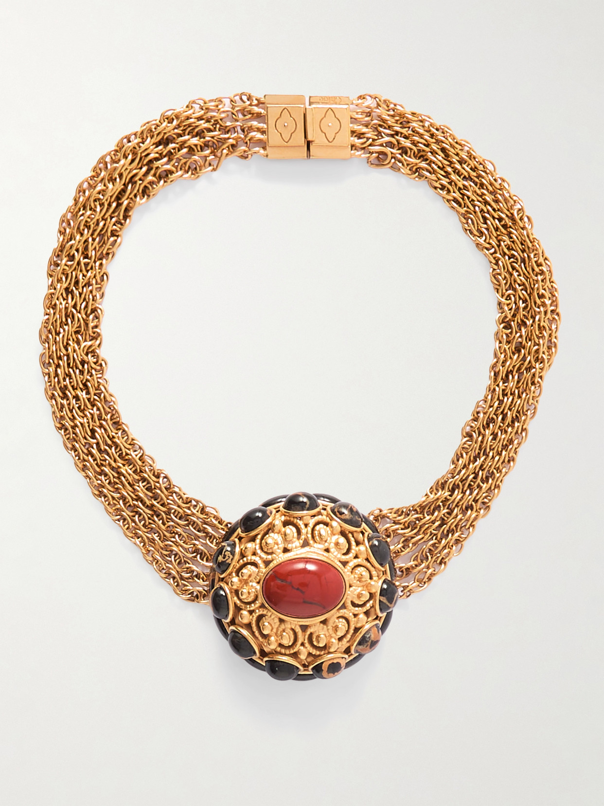 Chloé Gold-tone, Marble And Jasper Choker