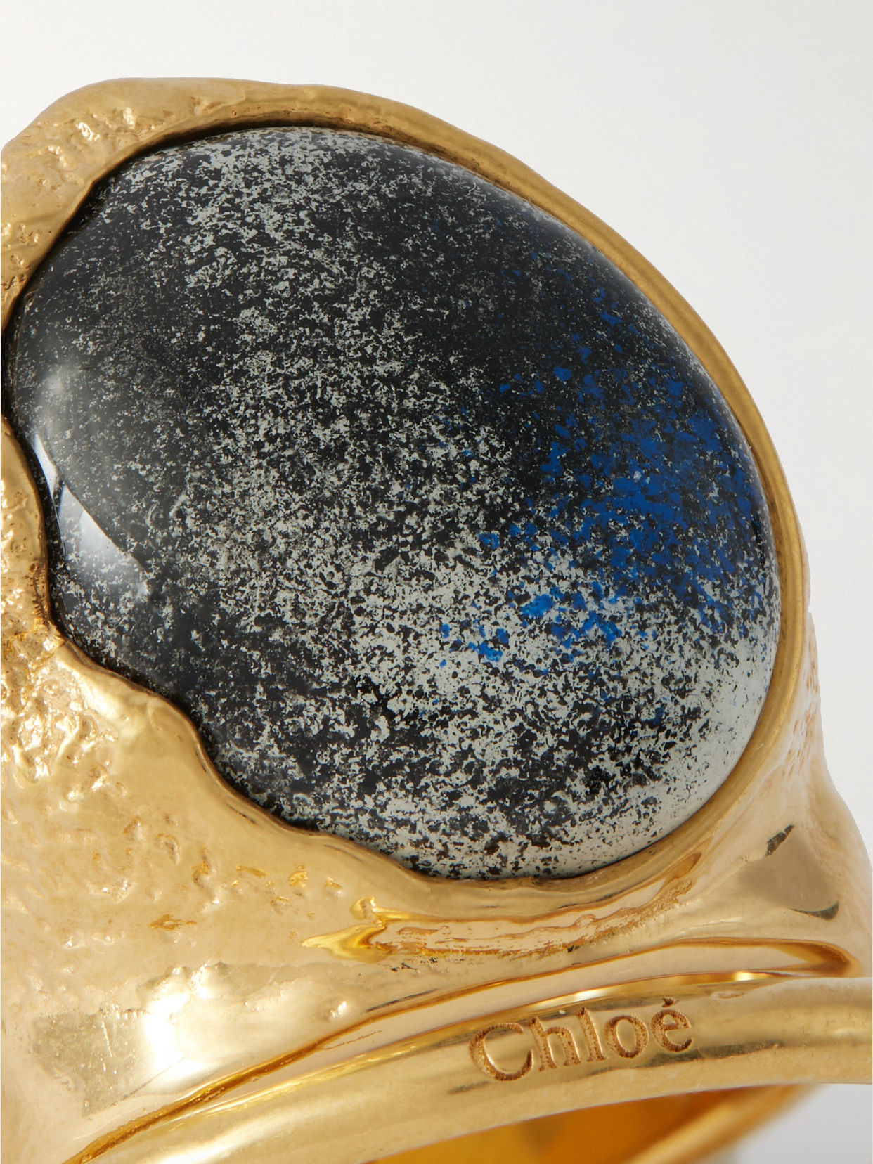 Chloé Hammered Gold-tone And Resin Ring In Gold