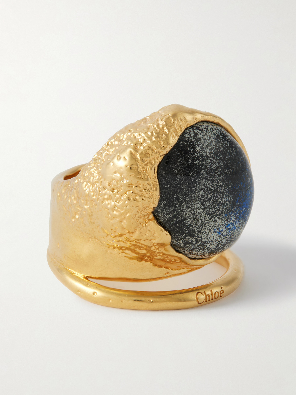 Chloé Hammered Gold-tone And Resin Ring