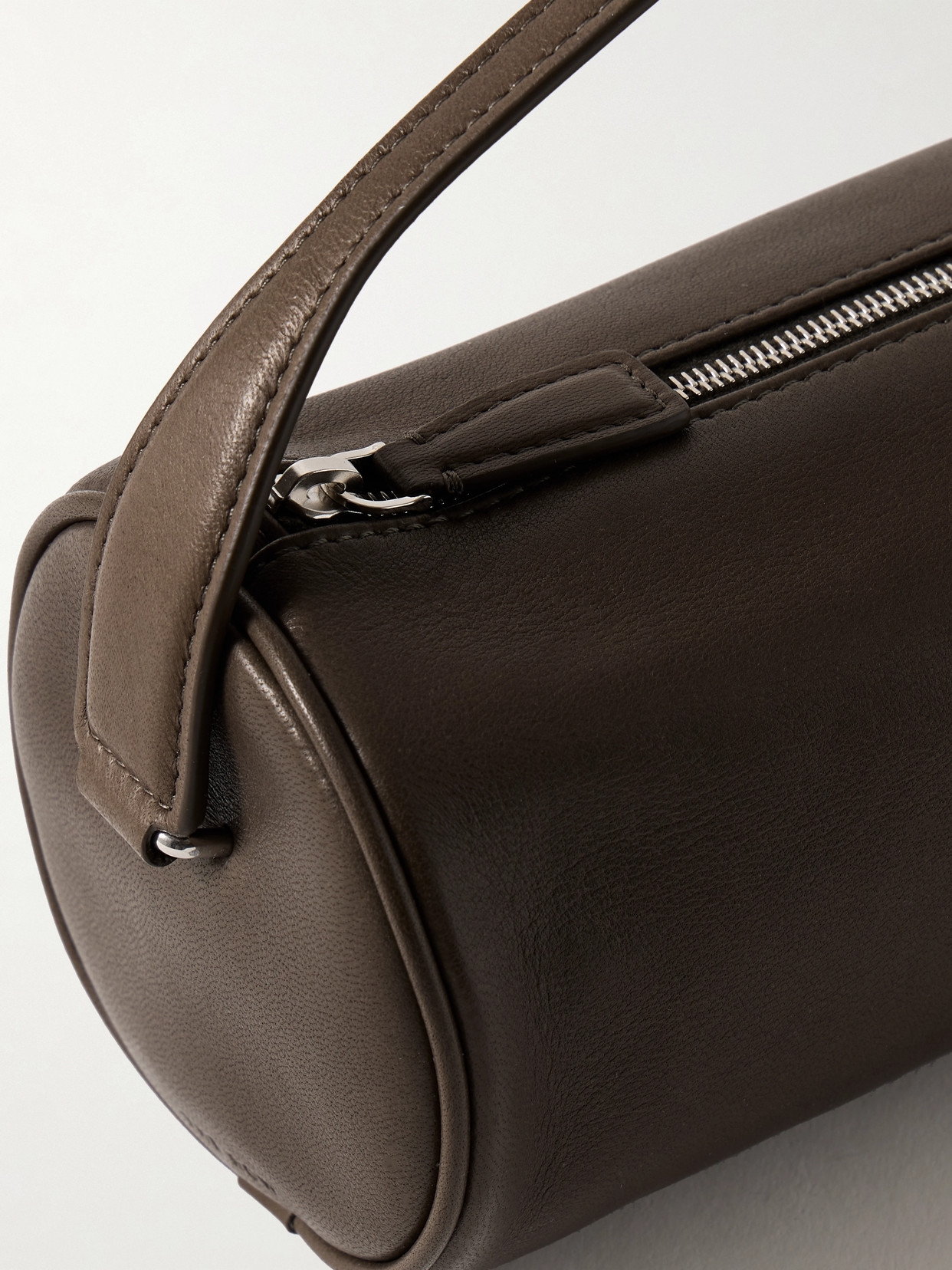 The Row Round 90's Leather Tote In Brown