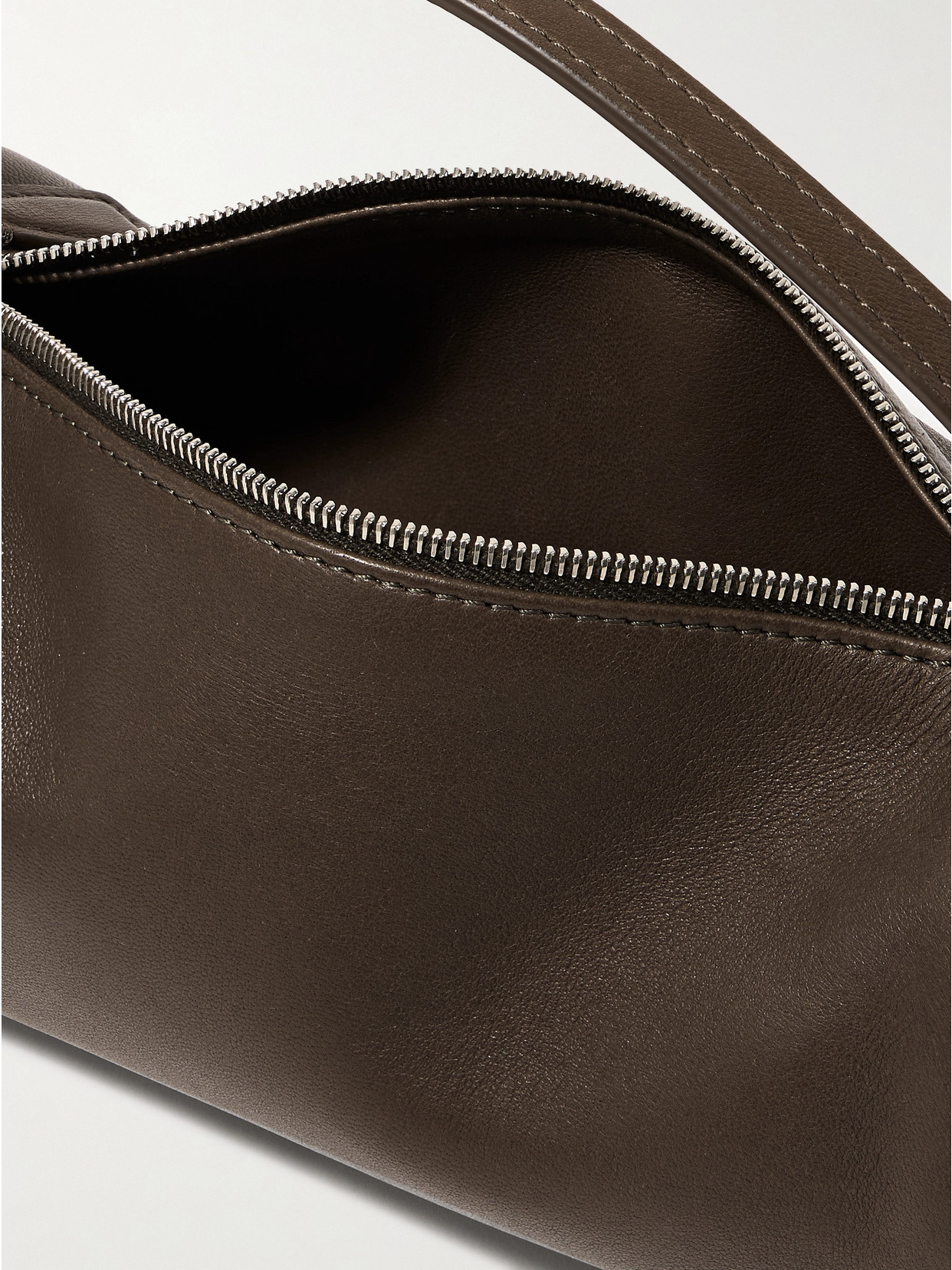 The Row Round 90's Leather Tote In Brown