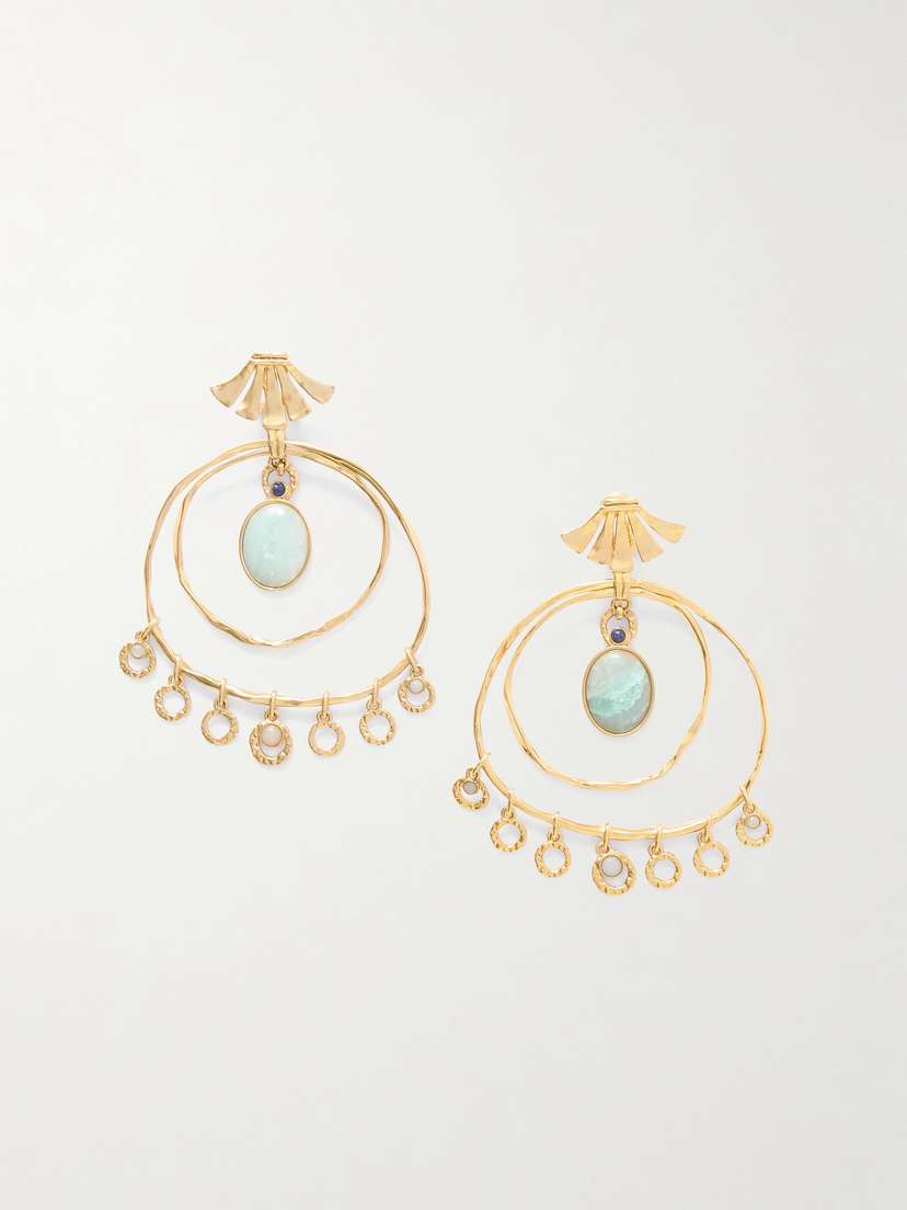 Chloé Sunflower Gold-tone, Amazonite And Sodalite Earrings