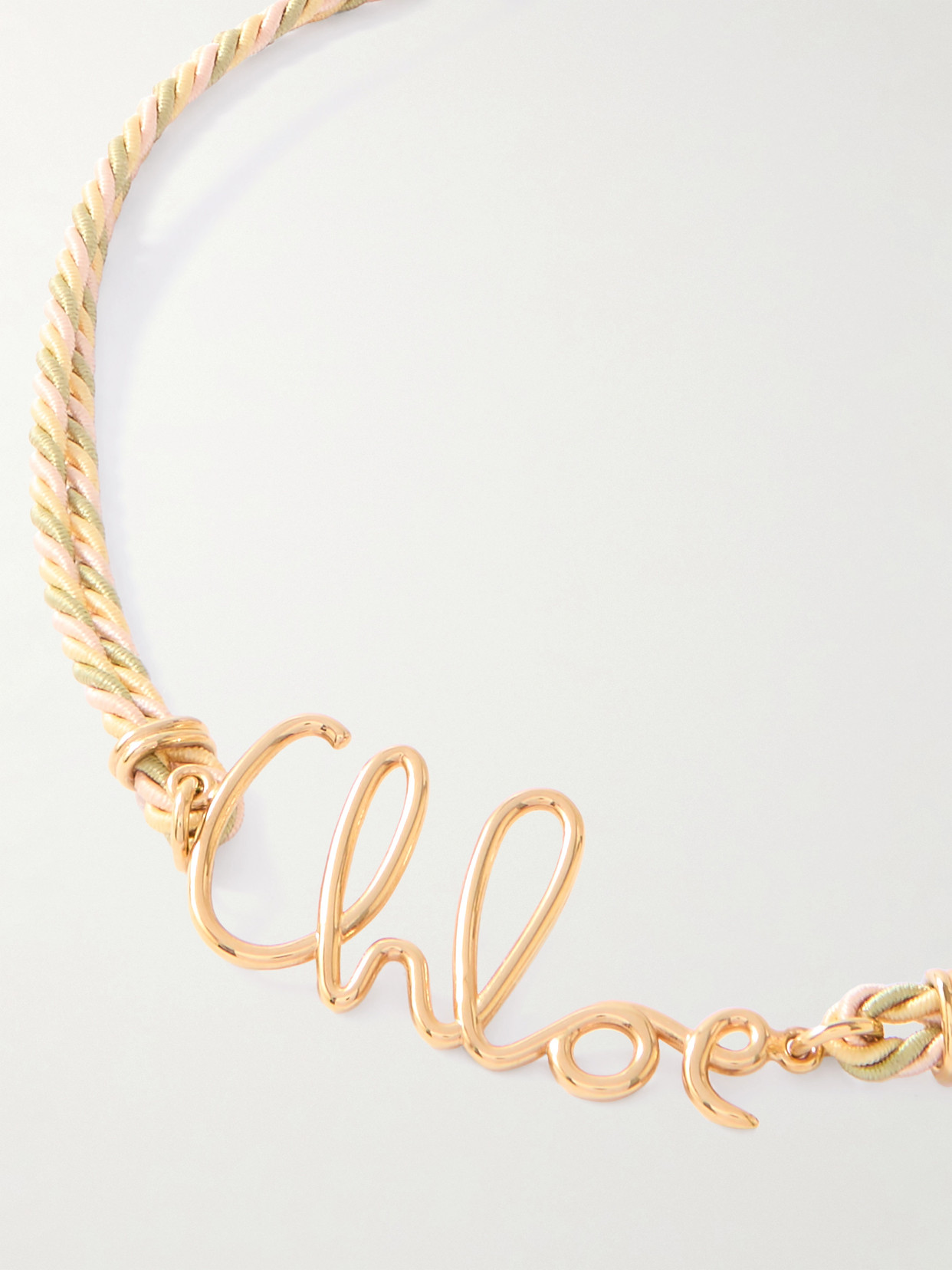Shop Chloé Gold-tone And Cord Necklace