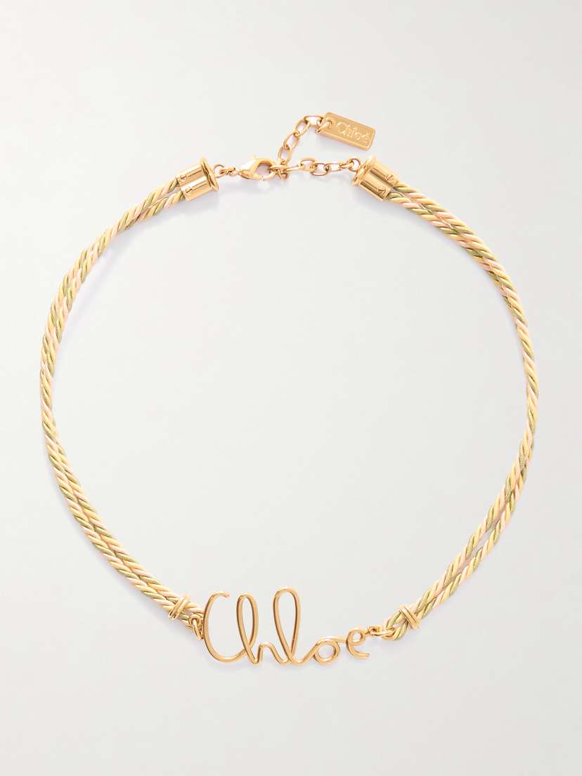 Chloé tone And Cord Necklace