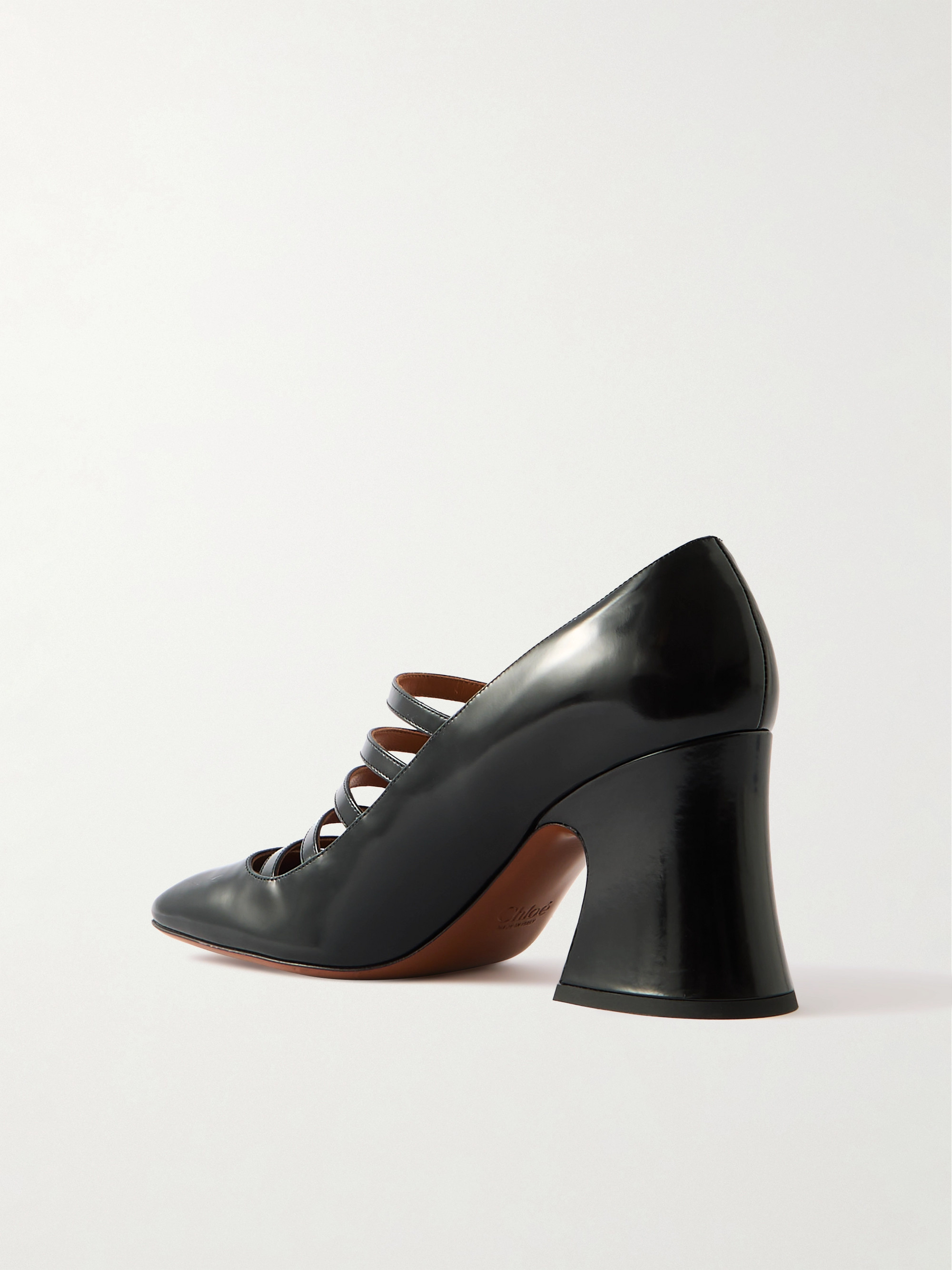 Chloé Janis buckled glossed-leather Mary Jane pumps