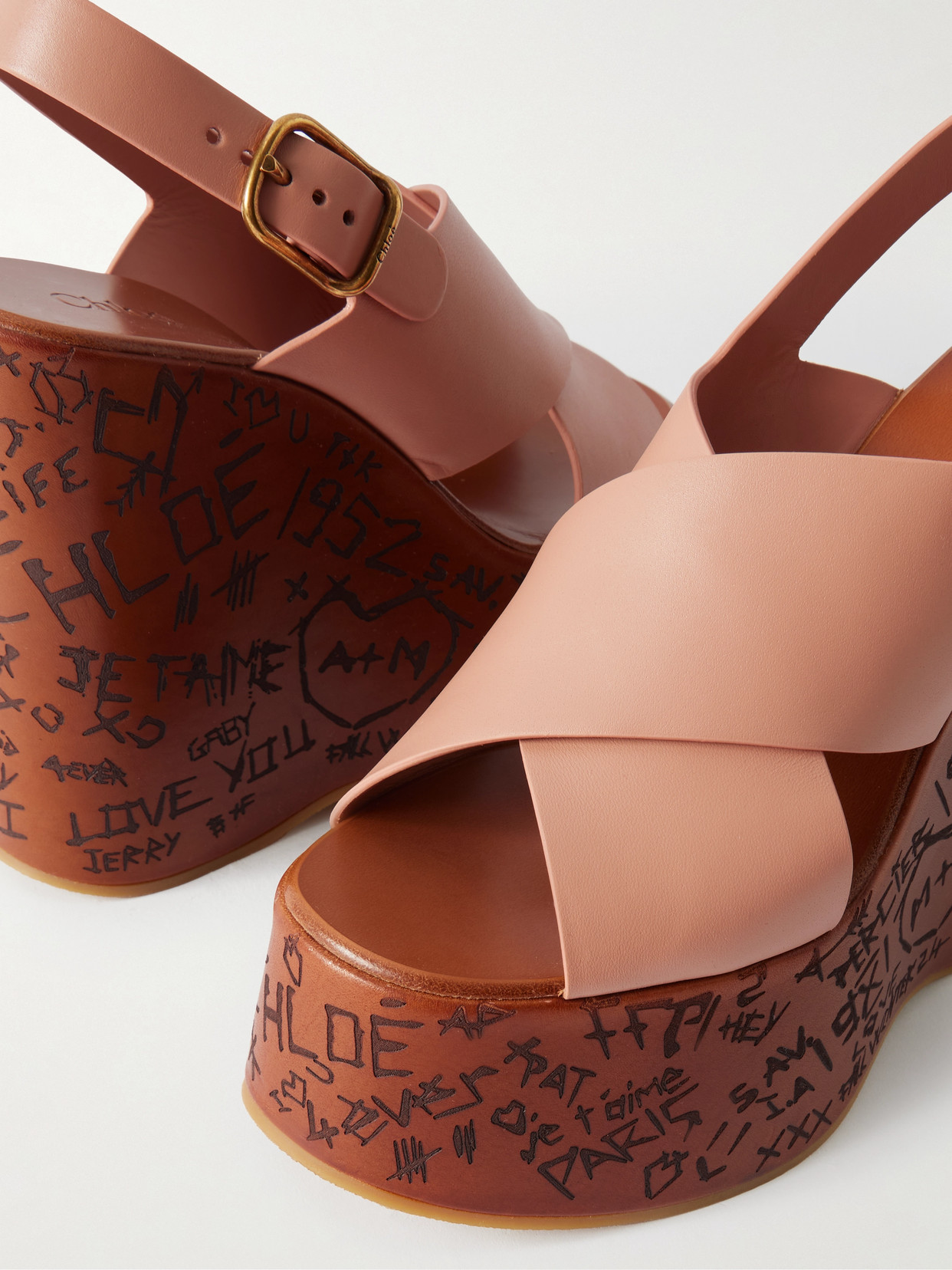 Chloé - Maxime Leather Wedge Sandals