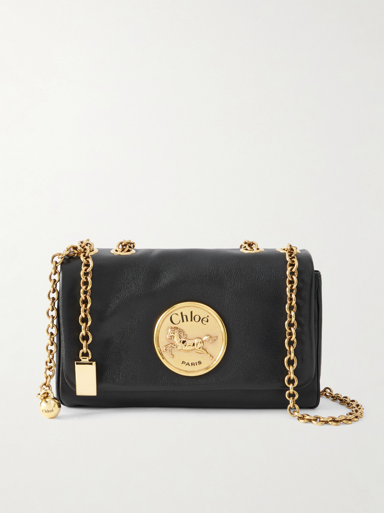 Chloé Heritage Leather Shoulder Bag In Black