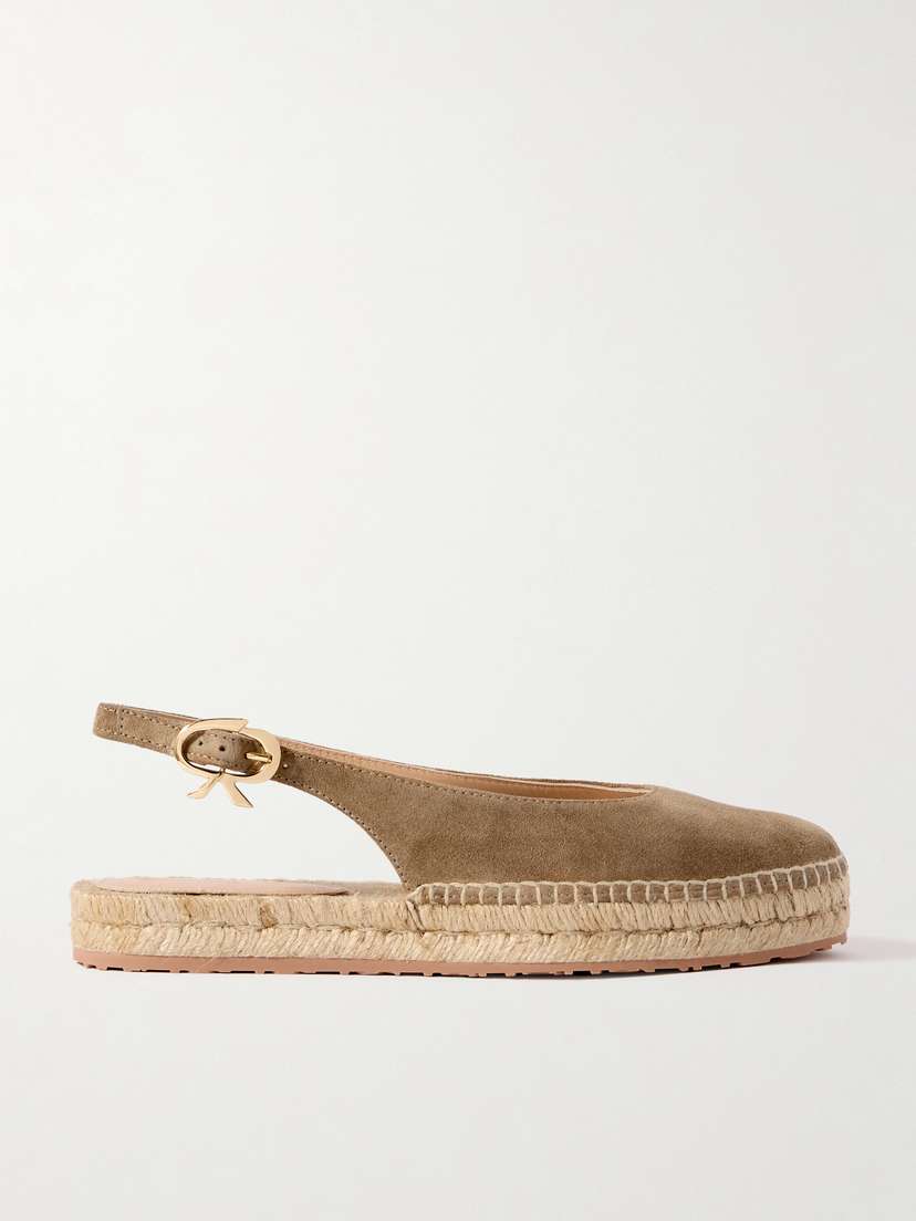 Gianvito Rossi Paz Suede Slingback Espadrilles