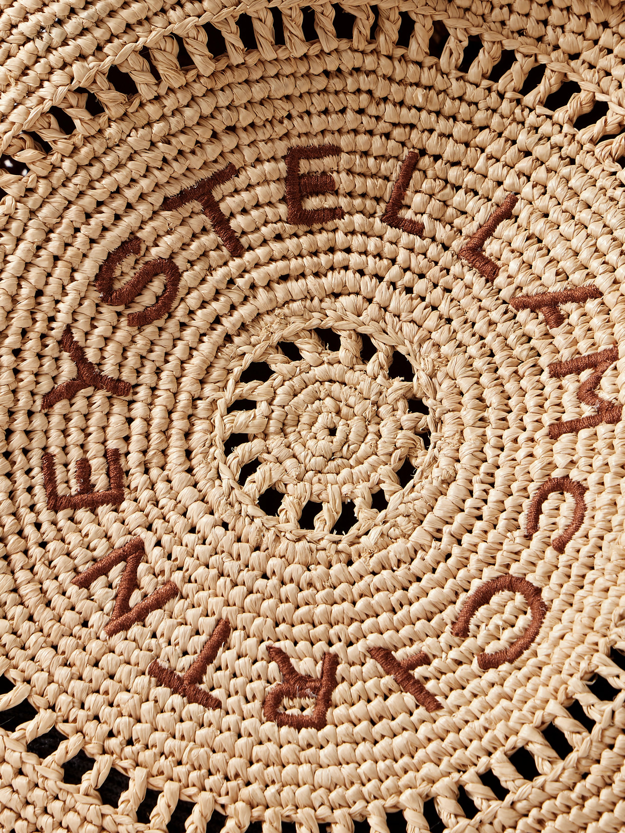 Stella Mccartney Embroidered Raffia Tote