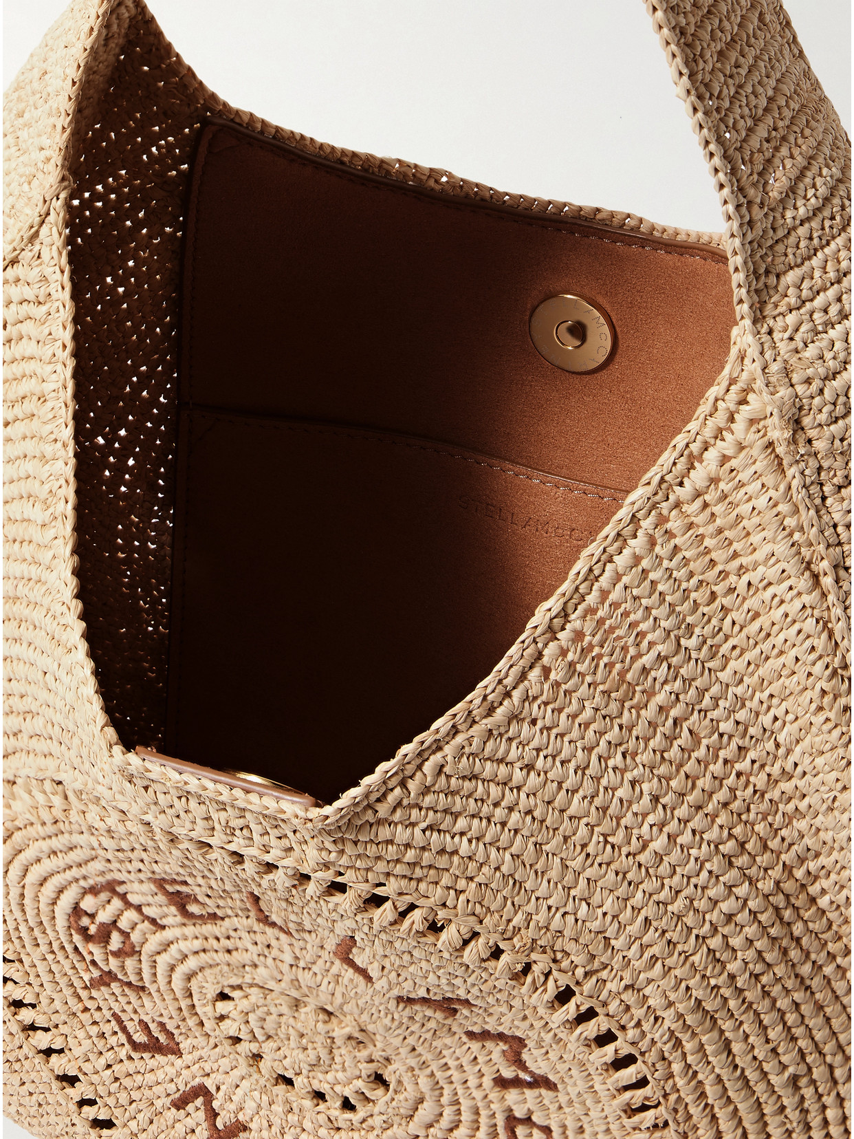 Stella Mccartney Embroidered Raffia Tote