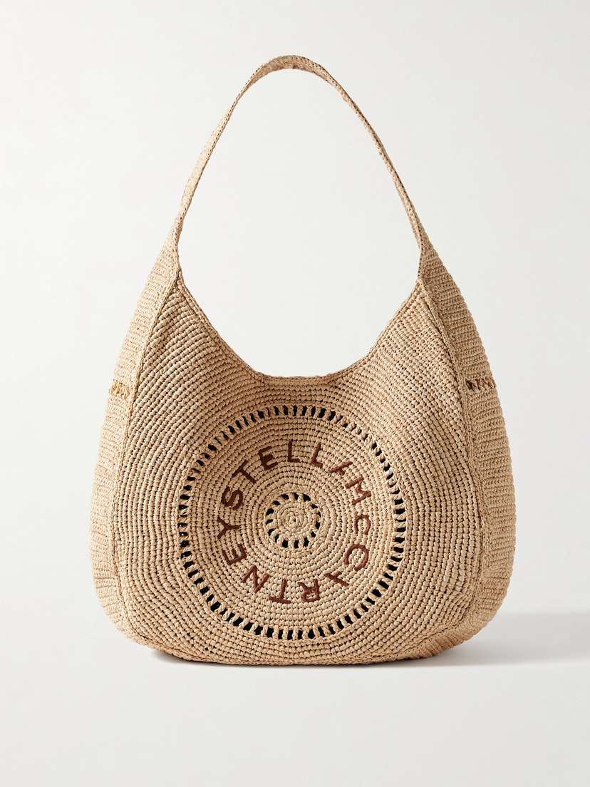 Stella McCartney Embroidered Raffia Tote