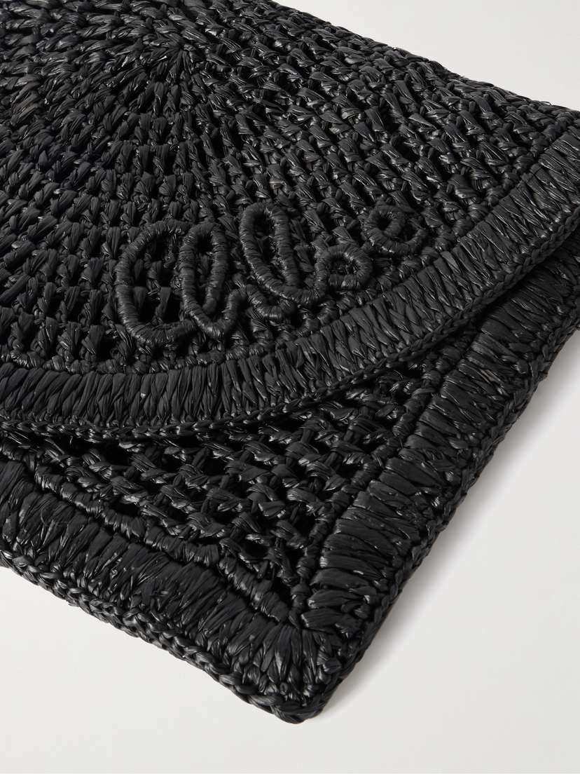 + Made For A Woman The Summer Banana Leather-trimmed Raffia Shoulder Bag | Image | 3