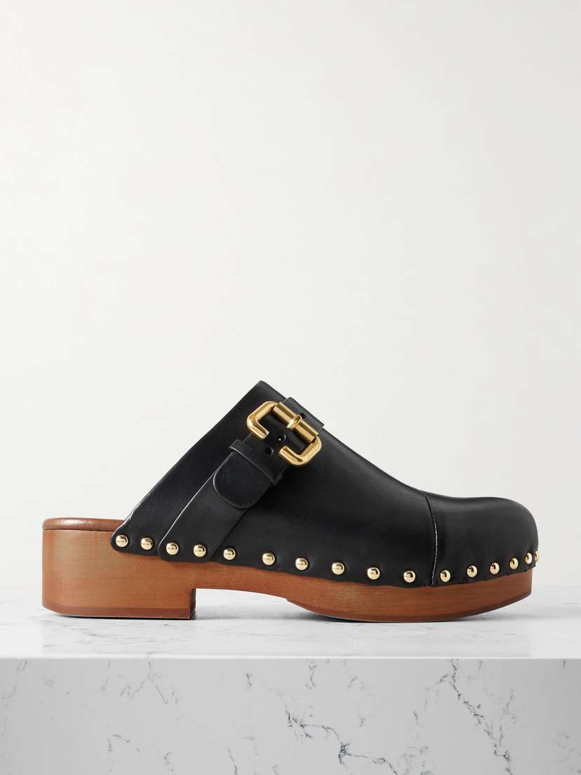Chloé Jeannette Embellished Leather Clogs