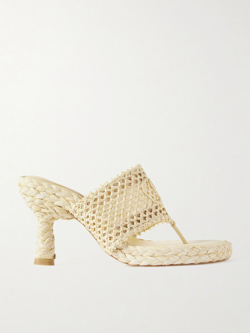 Chloé Isla crocheted raffia mules