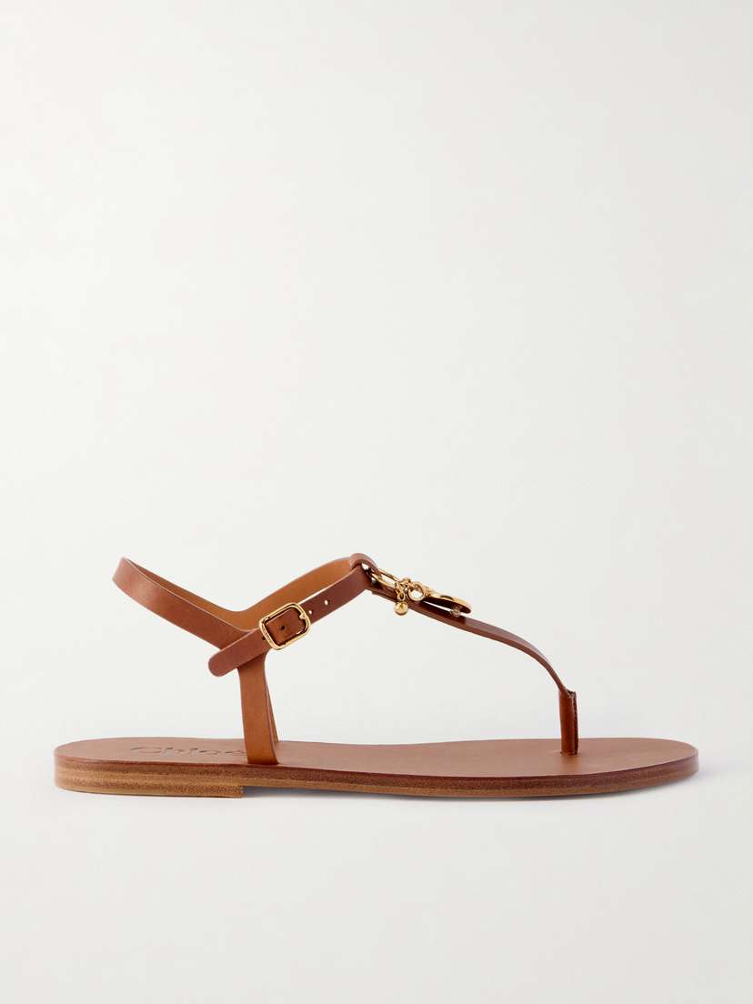 Chloé Charms Embellished Leather Sandals