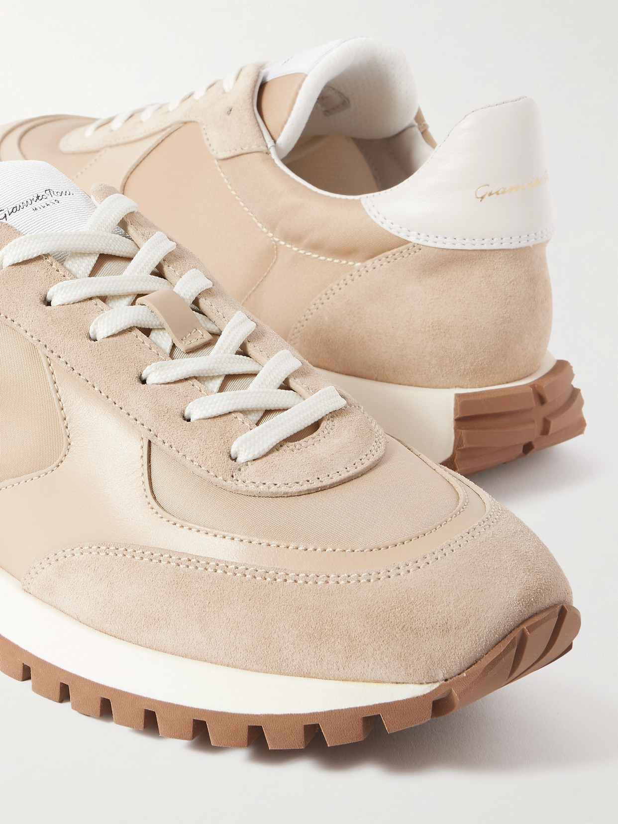Gianvito Rossi Gravel Suede, Leather And Shell Sneakers