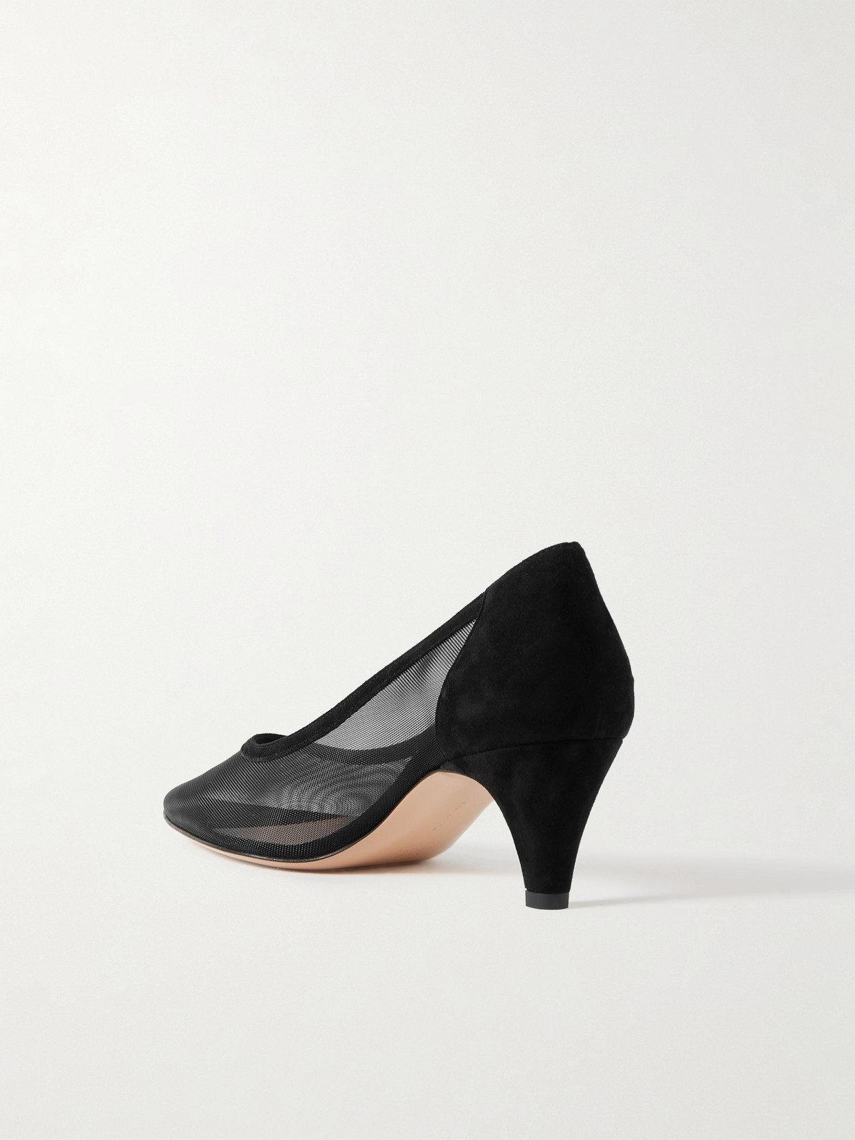 Gianvito Rossi Rete 55 Suede-trimmed Mesh Pumps