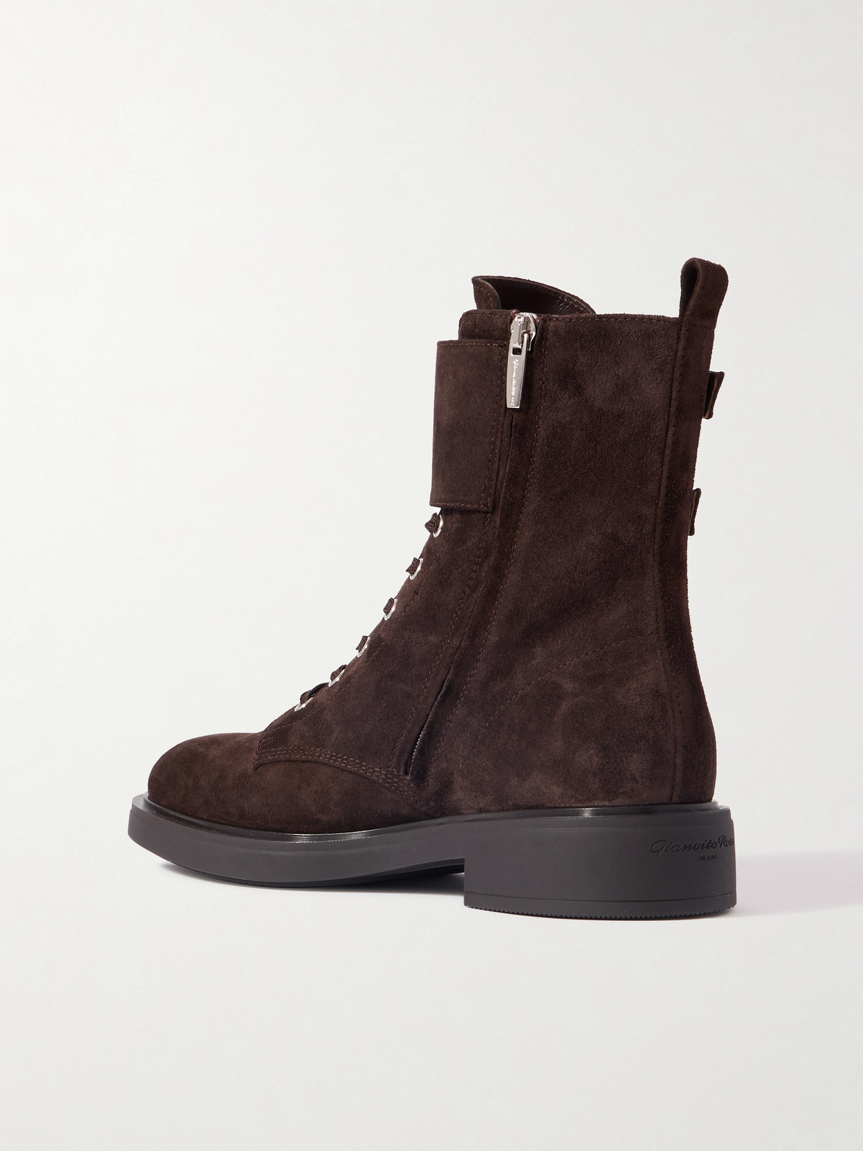 Gianvito Rossi Ripley Buckled Suede Ankle Boots