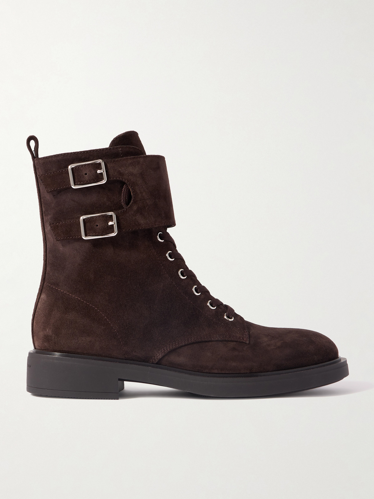Gianvito Rossi Ripley Buckled Suede Ankle Boots