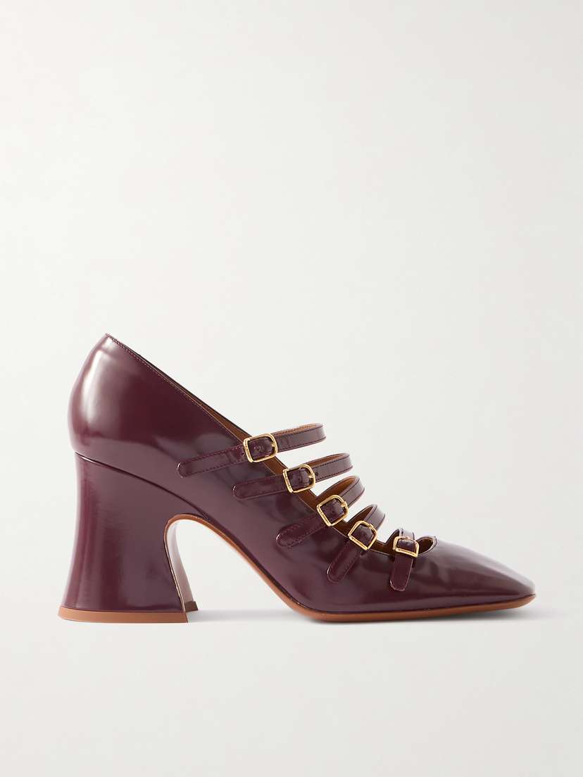 Chloé Janis Buckled Glossed-leather Mary Jane Pumps