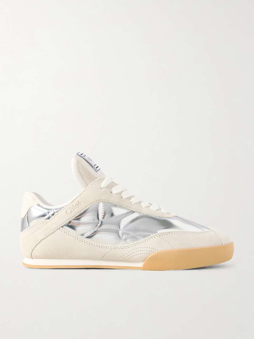 Chloé Kick Suede And Metallic Leather Sneakers