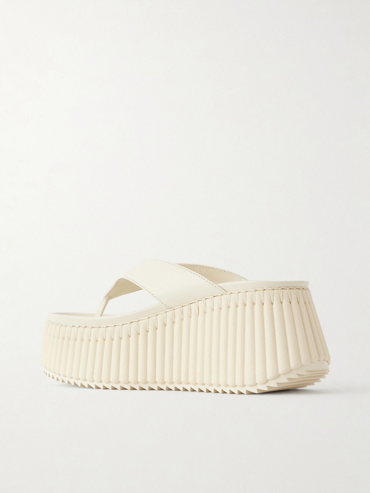 Chloé Leather Nama Platform Thong Sandals 50 In White