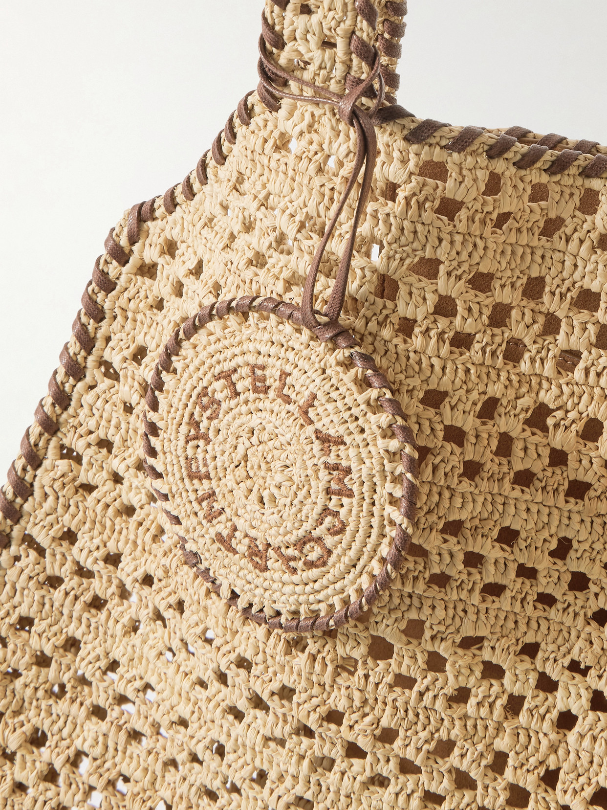 Stella Mccartney Falabella Whipstitched Raffia Tote