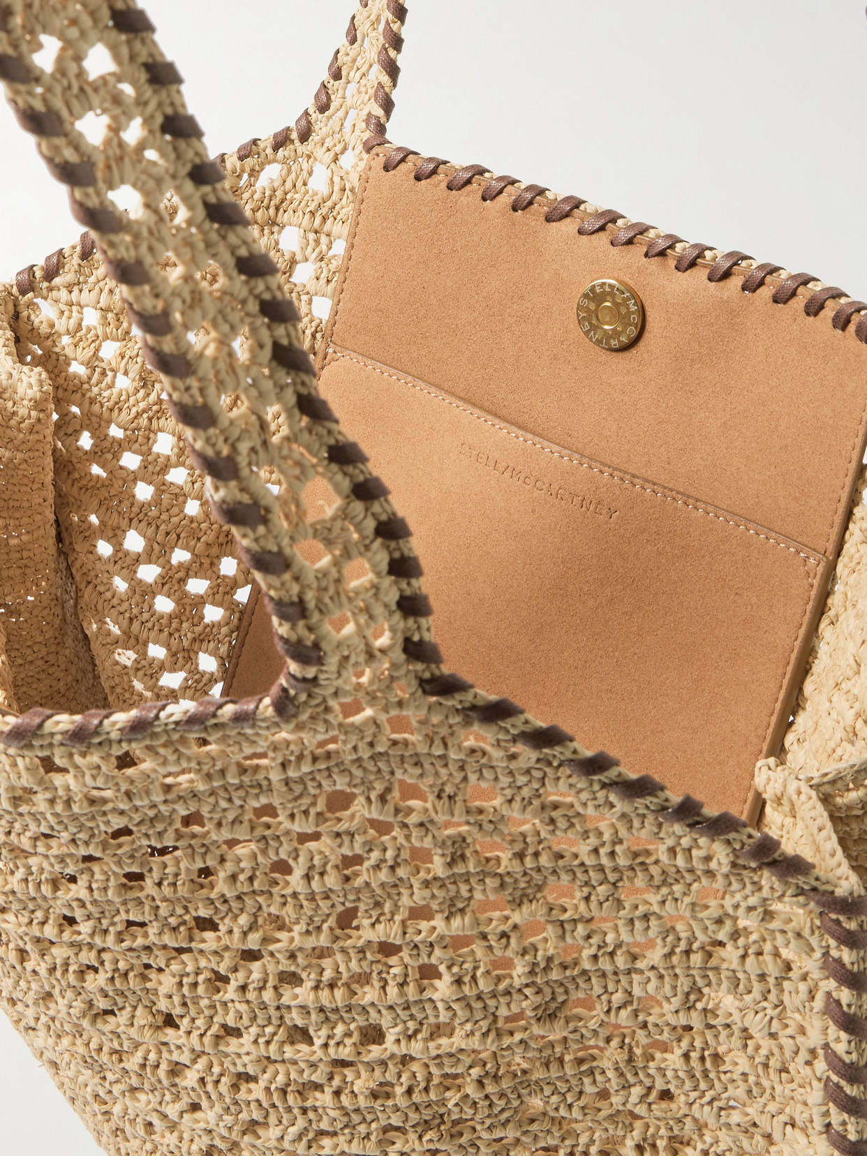 Stella Mccartney Falabella Whipstitched Raffia Tote