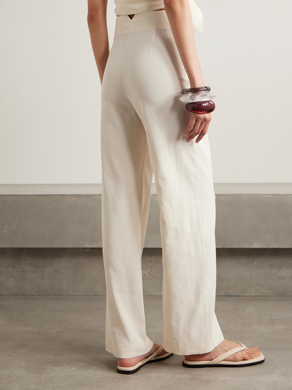 Cortana Asa Linen-blend Crepe Straight-leg Pants