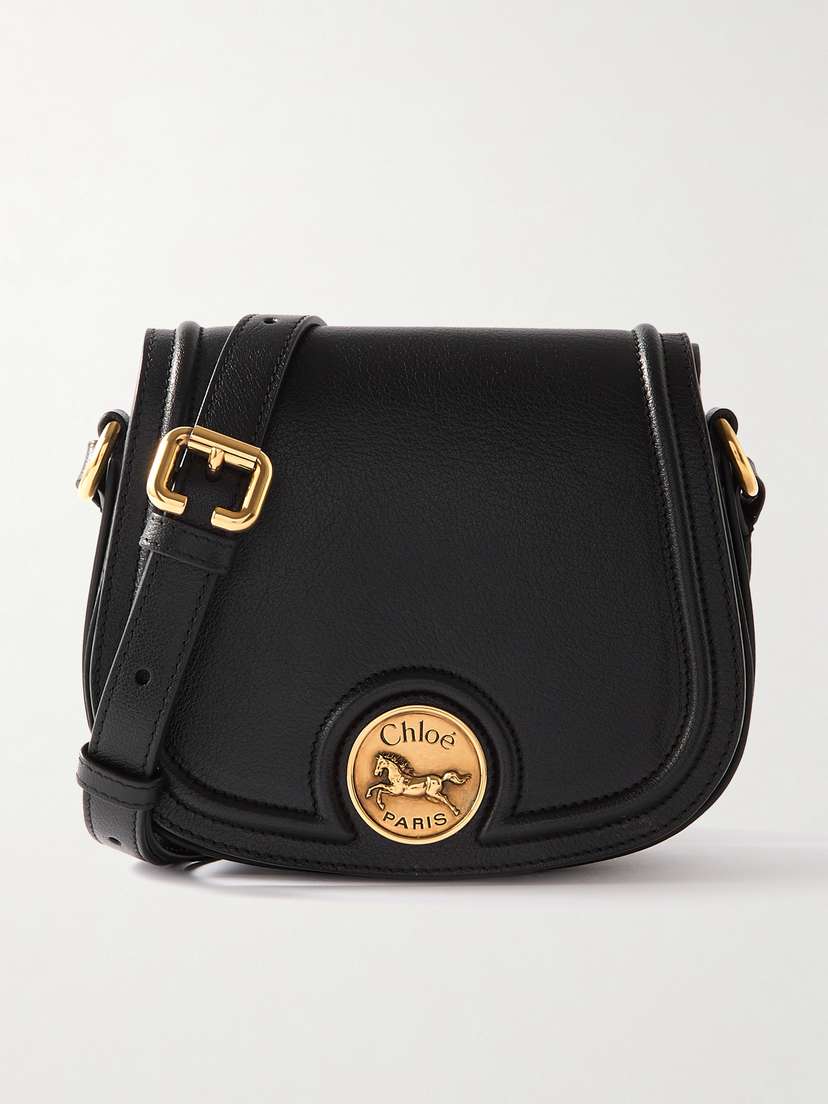 Chloé Horse Medal Small Textured-leather Shoulder Bag