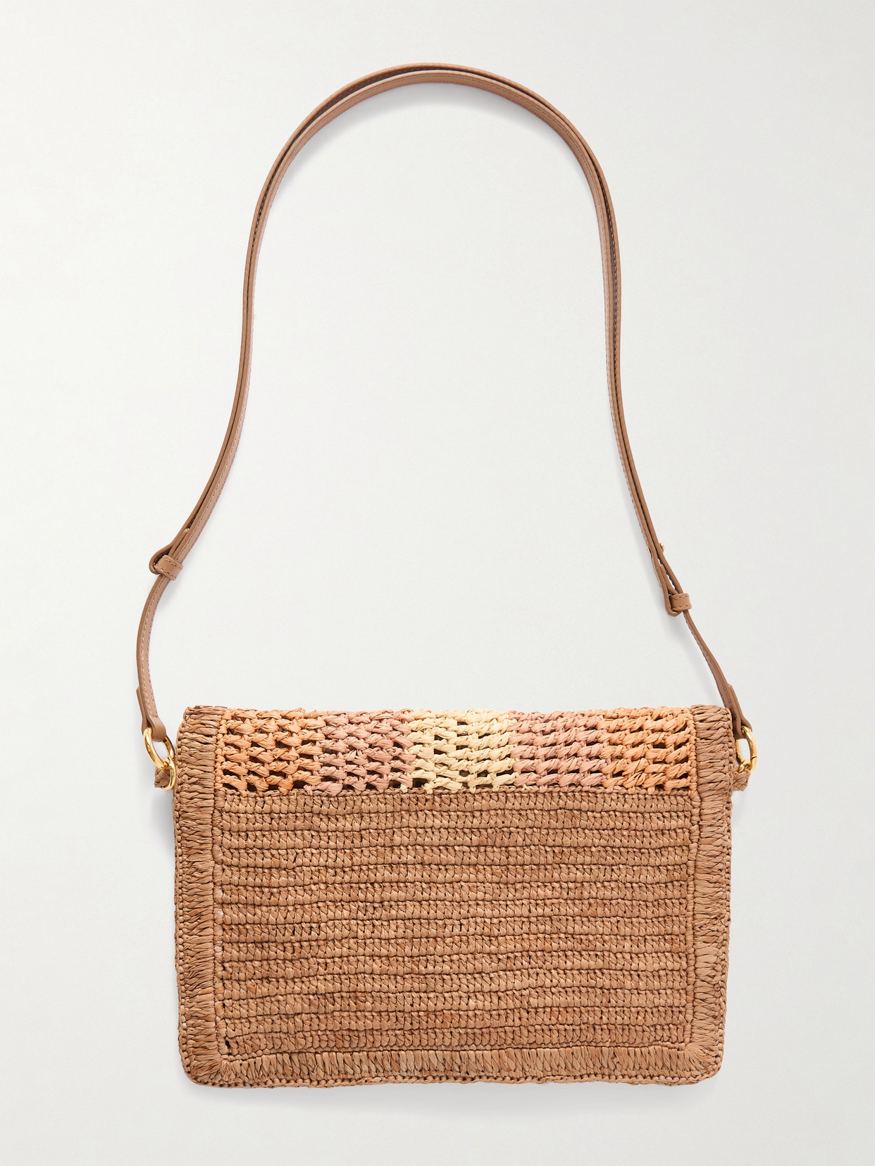 Chloé Embroidered Raffia Shoulder Bag