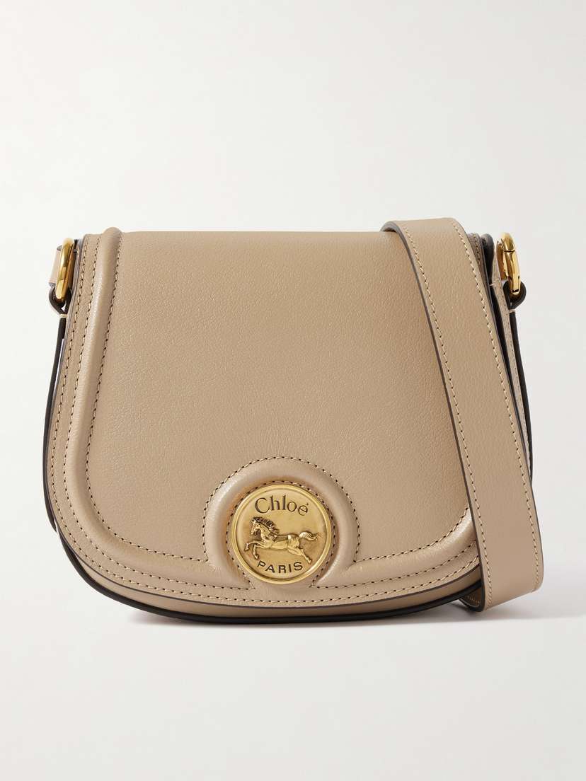 Chloé Horse Medal Small Textured-leather Shoulder Bag