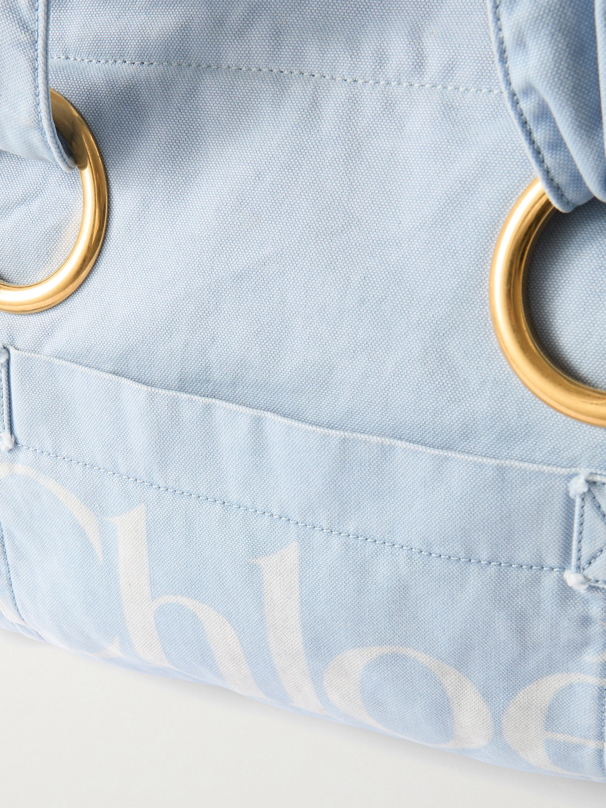 CHLOÉ PLAGE PRINTED COTTON-CANVAS TOTE 