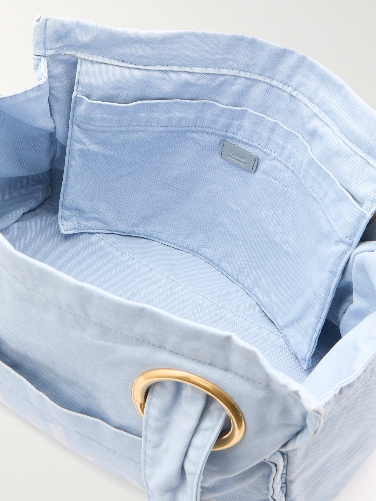 CHLOÉ PLAGE PRINTED COTTON-CANVAS TOTE 