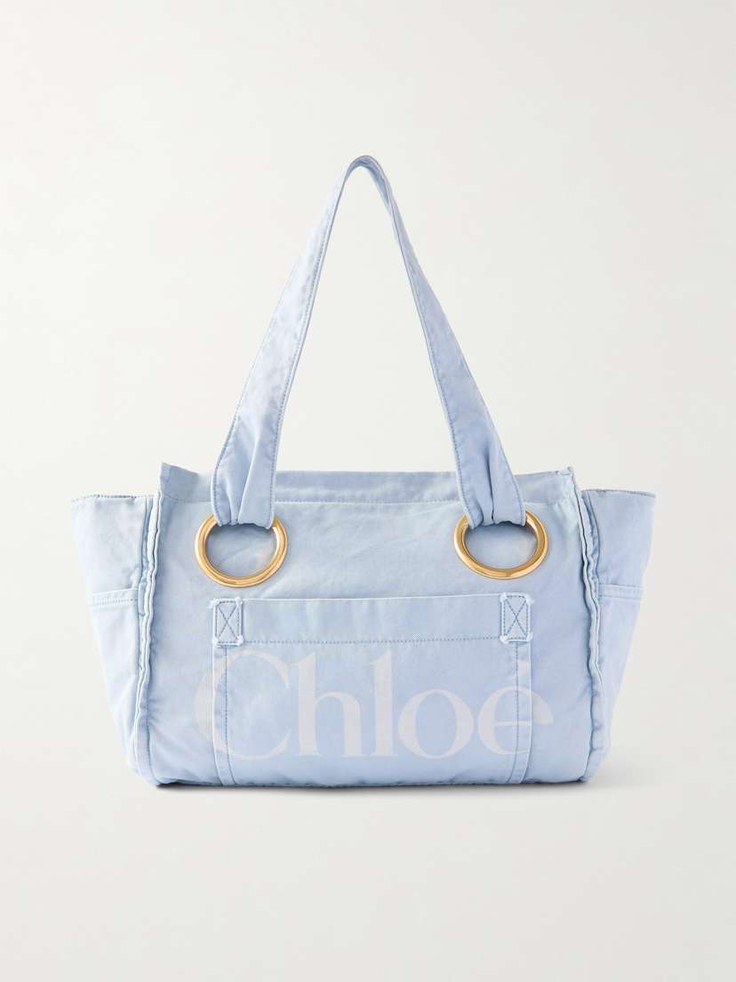 Chloé Plage Printed Cotton-canvas Tote