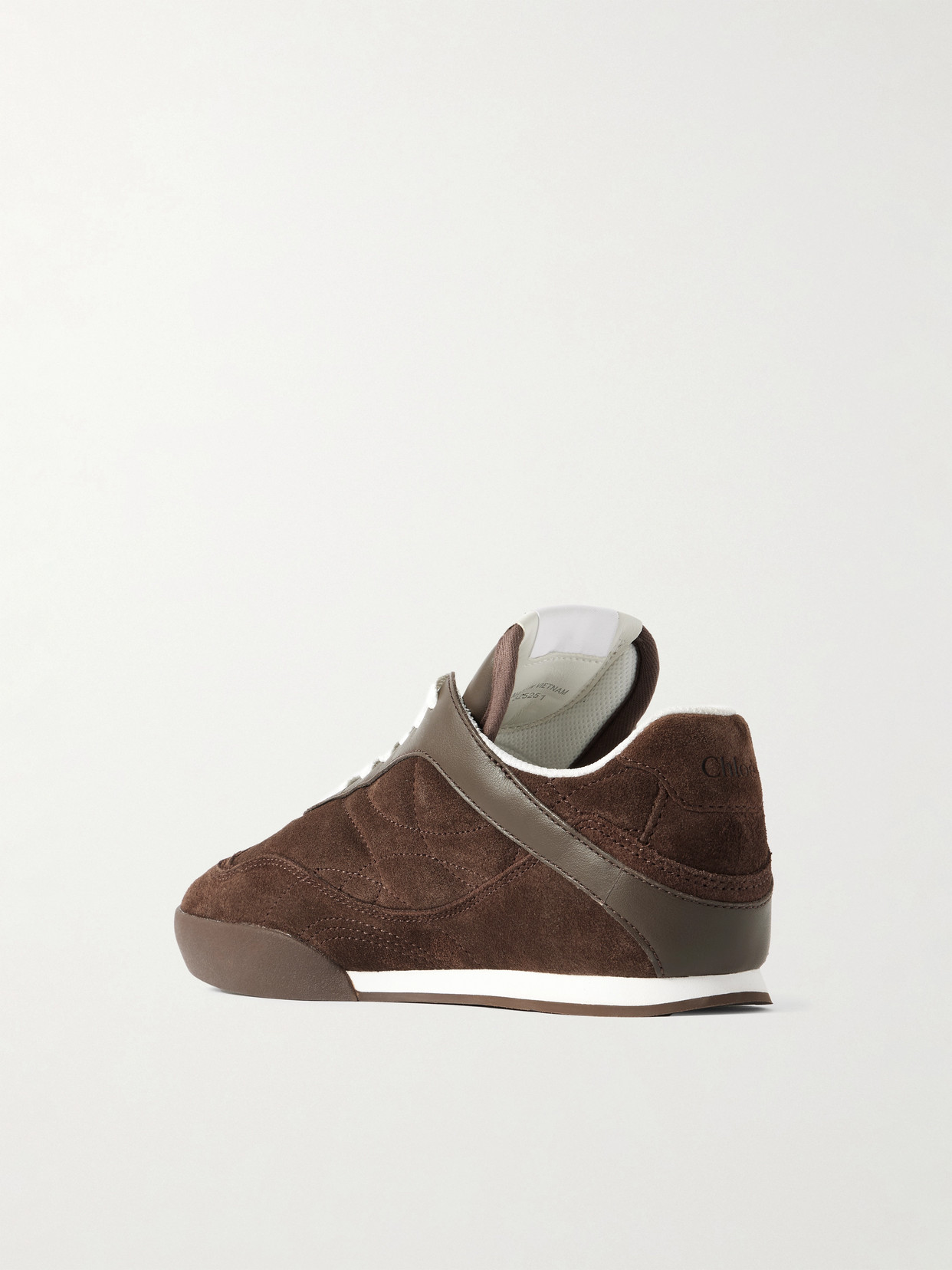 Chloé Kick Leather-trimmed Quilted Suede Sneakers
