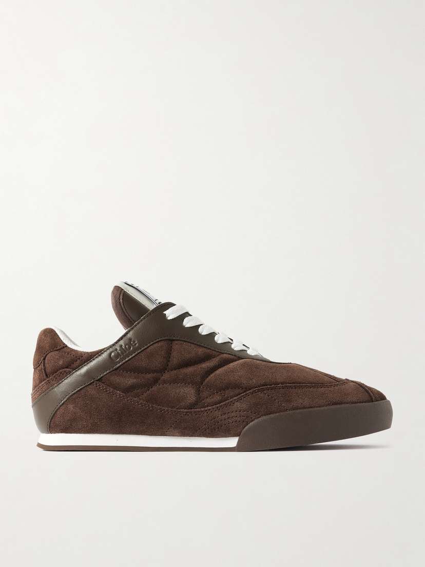 Chloé Kick Leather-trimmed Quilted Suede Sneakers
