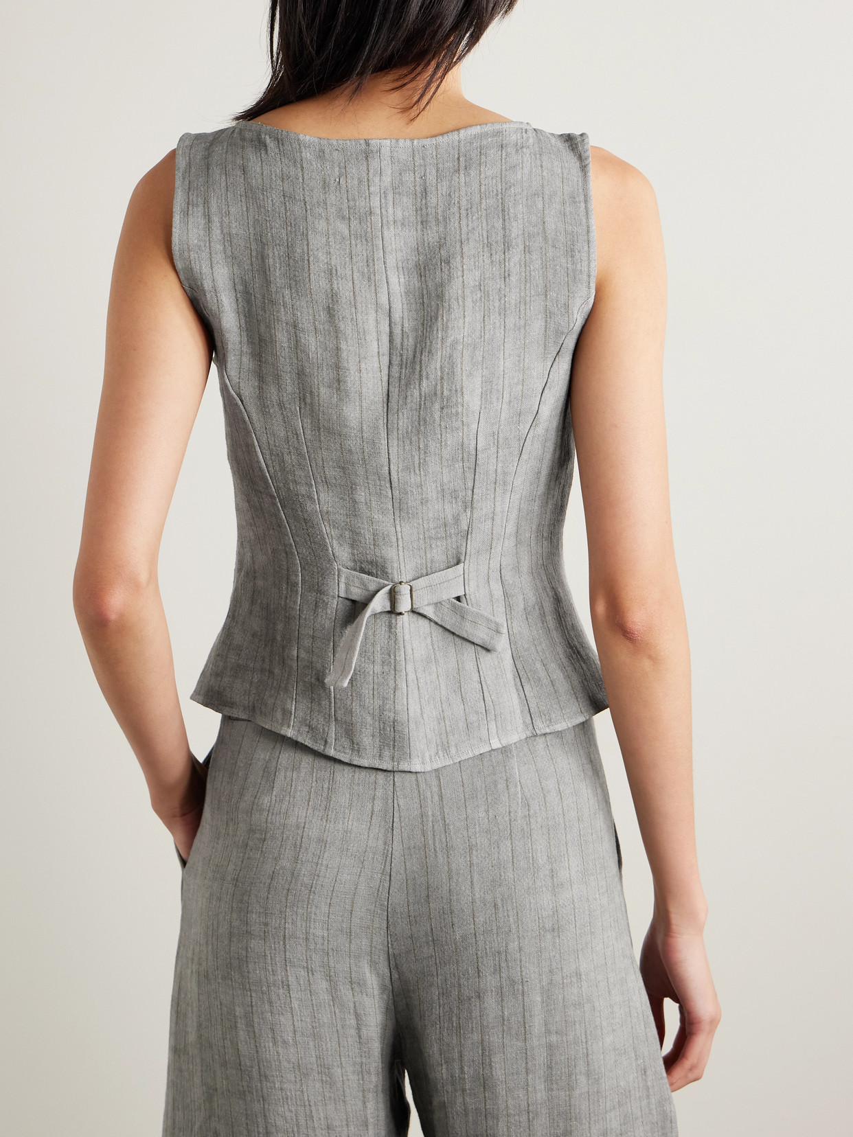 Cortana Lupe Striped Linen Vest