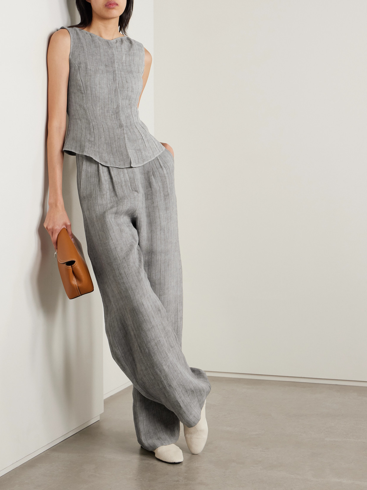 Cortana Lupe Striped Linen Vest