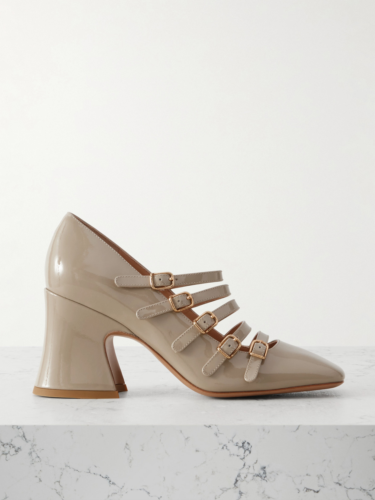 Chloé Janis Buckled Patent-leather Mary Jane Pumps