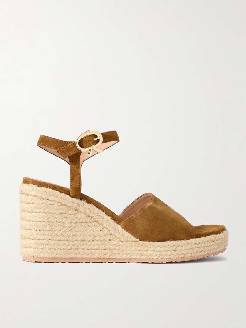Gianvito Rossi 90 Suede Espadrille Wedge Sandals
