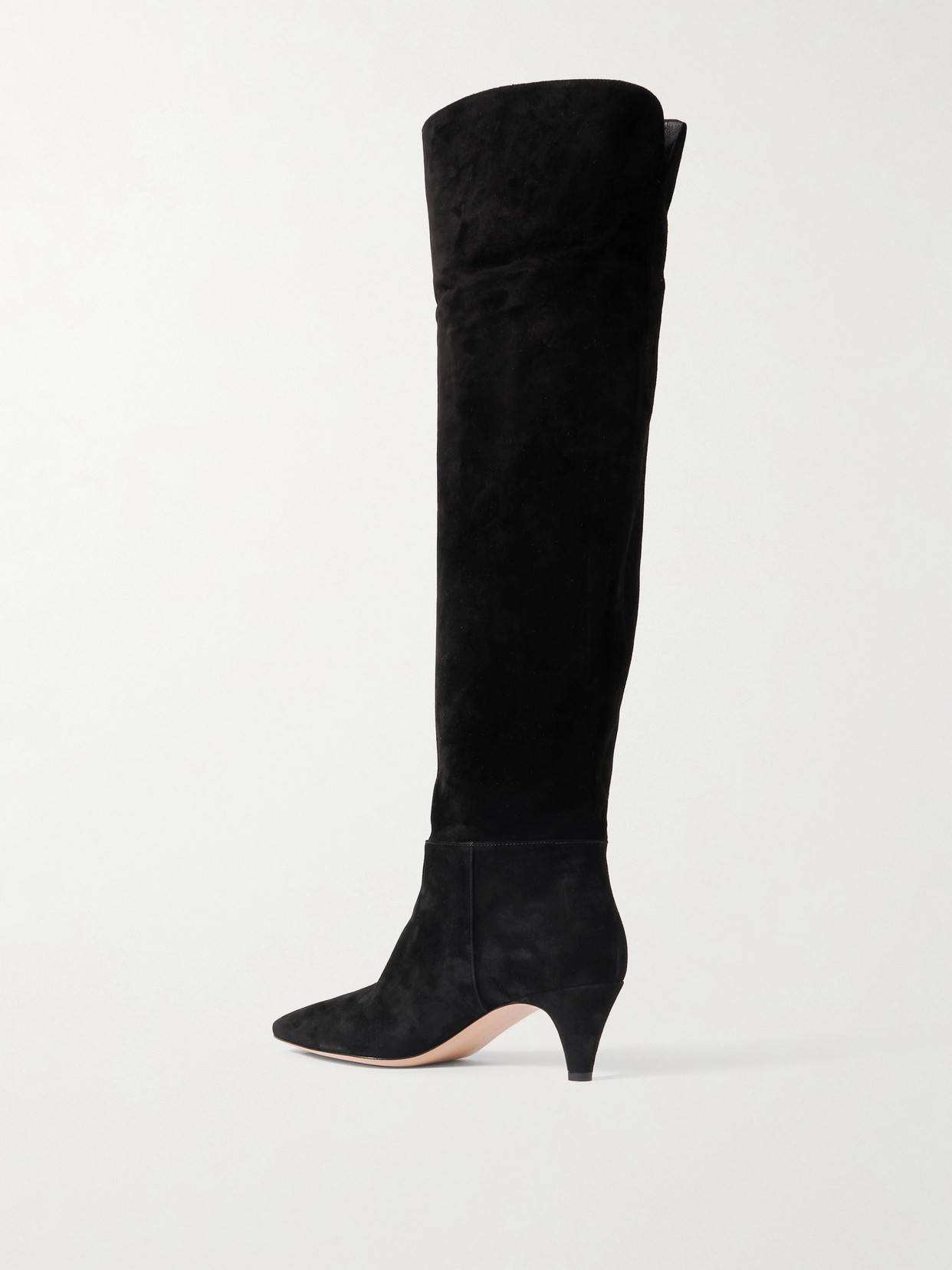 Gianvito Rossi Elise 45 Suede Knee Boots In Black