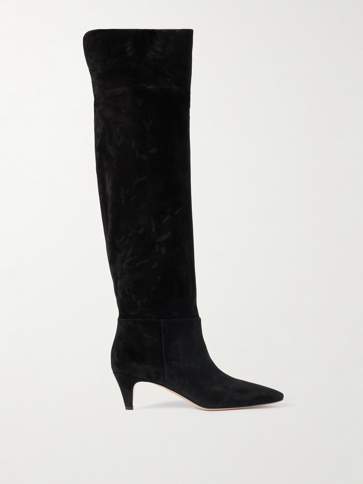 Gianvito Rossi Elise 45 Suede Knee Boots In Black