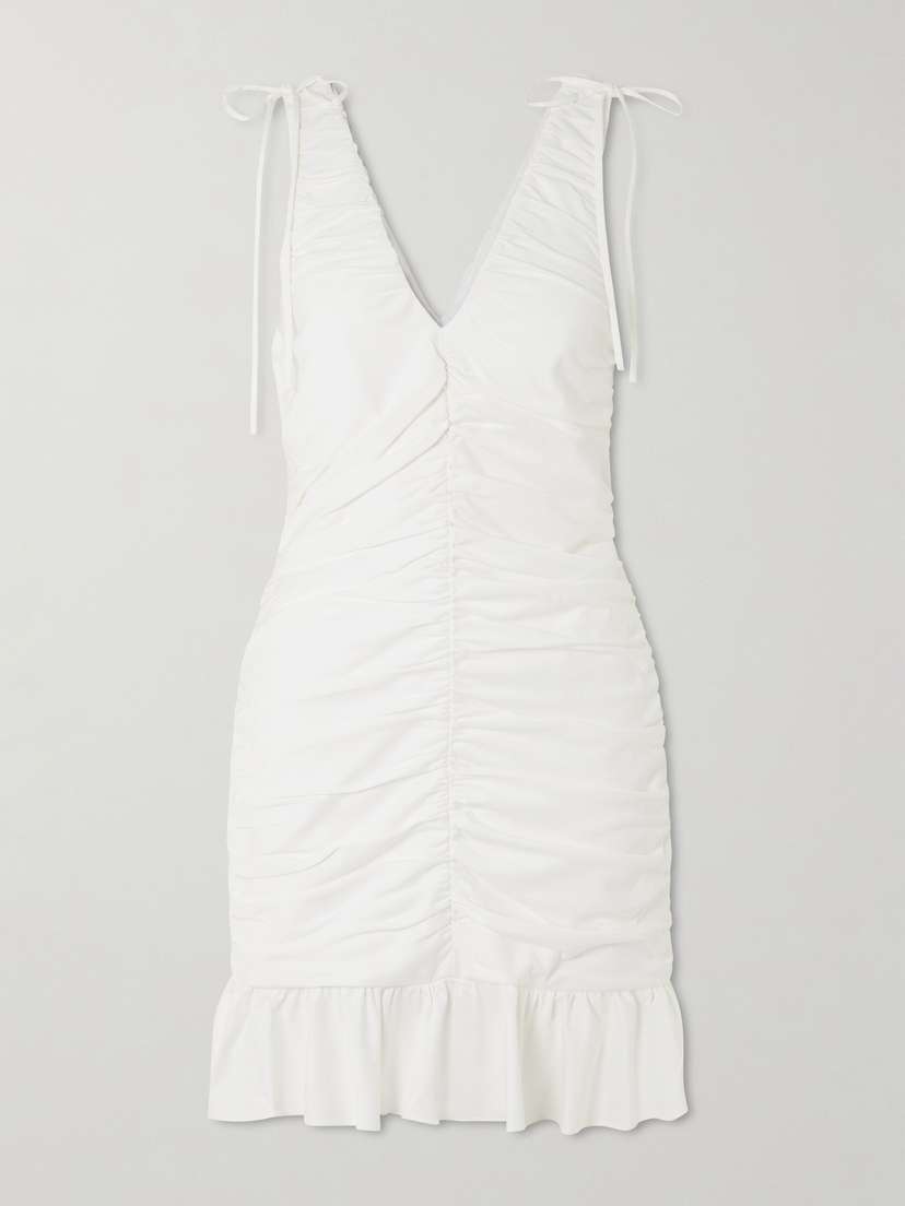 Kika Vargas Kath Ruched Twill Mini Dress