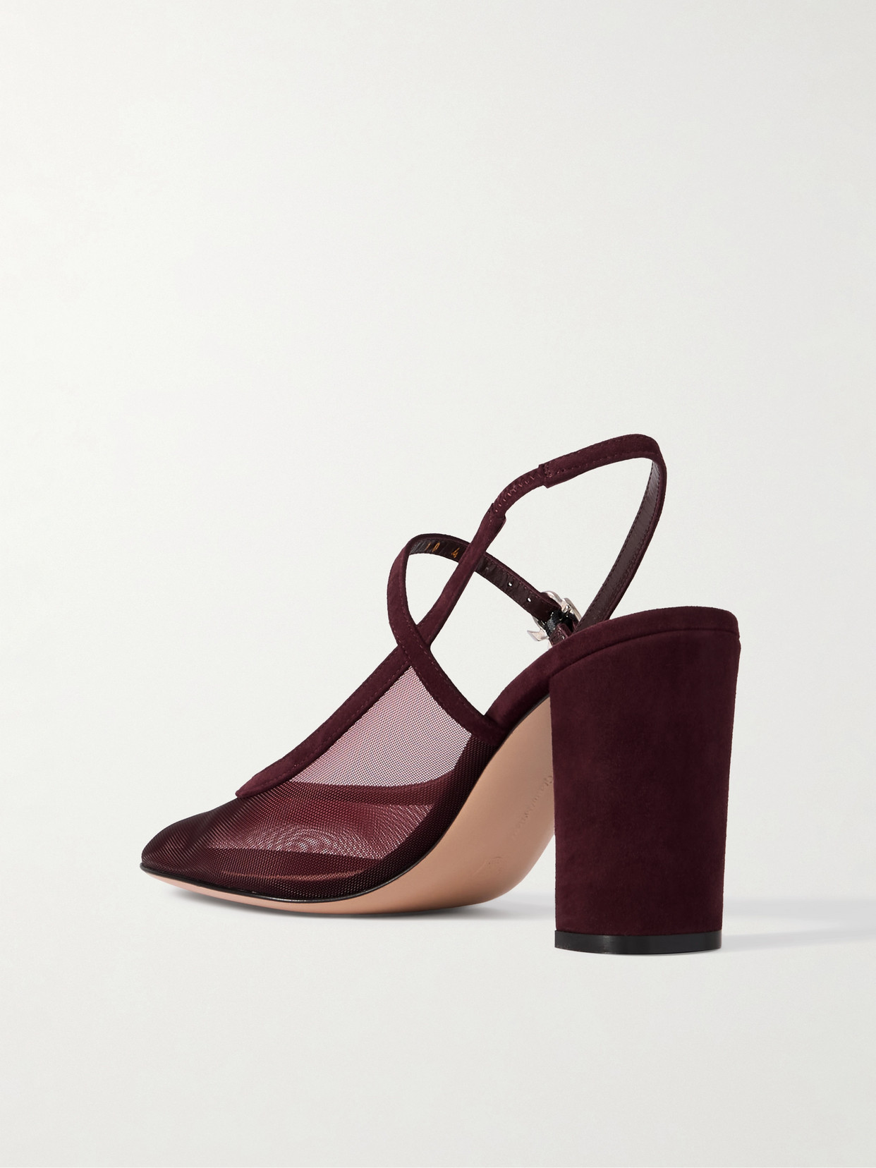 Gianvito Rossi 85 Suede-trimmed Mesh Pumps